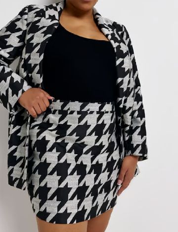 Fusta River Island Plus Size, negru/gri