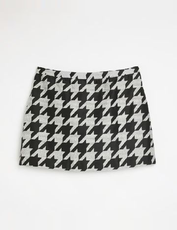 Fusta River Island Plus Size, negru/gri