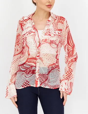 Camasa River Island, rosu/crem