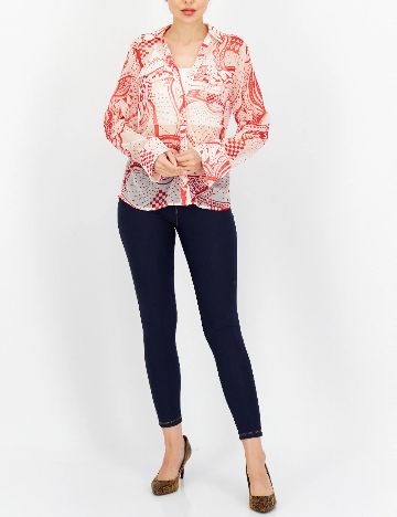 Camasa River Island, rosu/crem