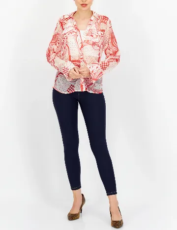 Camasa River Island, rosu/crem