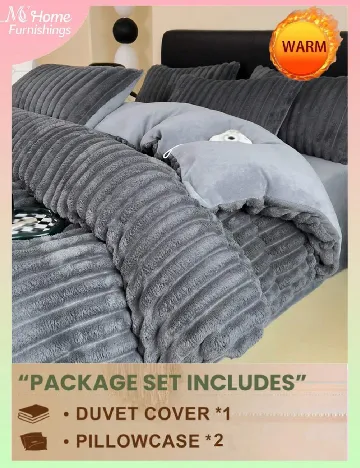 Set lenjerie de pat 3 piese SHEIN, gri