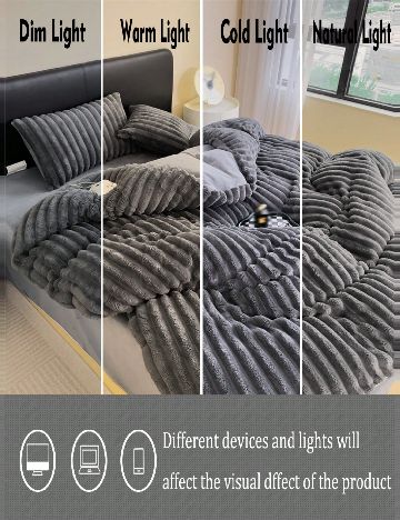 Set lenjerie de pat 3 piese SHEIN, gri