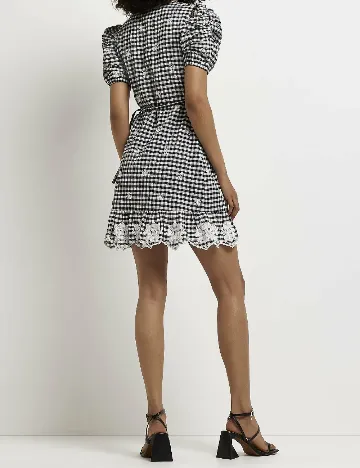 Rochie scurta River Island, alb/negru