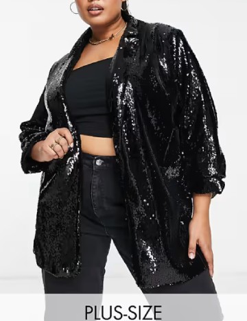 Sacou River Island Plus Size, negru