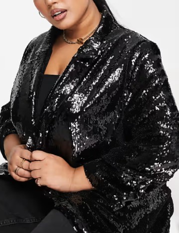 Sacou River Island Plus Size, negru