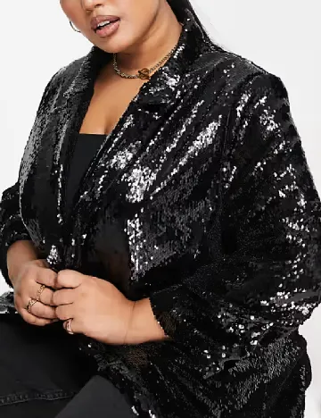 Sacou River Island Plus Size, negru