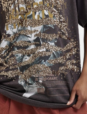 Tricou Oversize River Island, gri