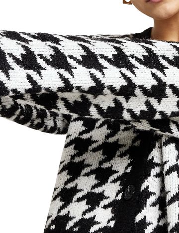 Cardigan River Island, negru/alb