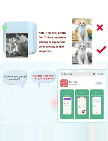 Mini imprimanta portabila SHEIN, mix culori