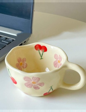 Cana din ceramica, 250 ml SHEIN, crem