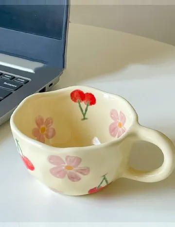 Cana din ceramica, 250 ml SHEIN, crem