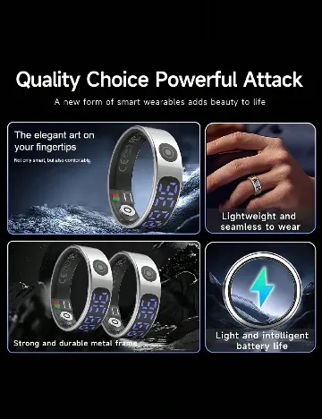 Inel inteligent cu ecran tactil SHEIN, argintiu