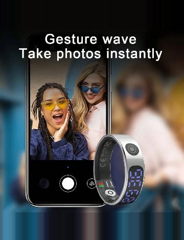 Inel inteligent cu ecran tactil SHEIN, argintiu