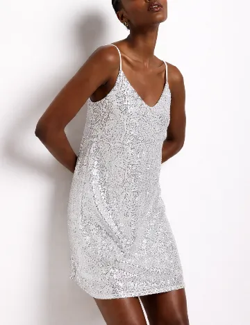 Rochie scurta River Island, argintiu