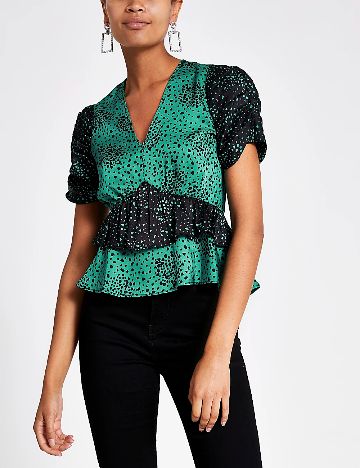 Bluza River Island, verde/negru