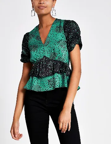 Bluza River Island, verde/negru