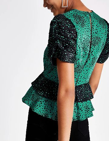 Bluza River Island, verde/negru
