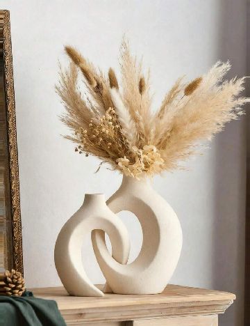 Set vaze decorative 2 bucati SHEIN, ecru