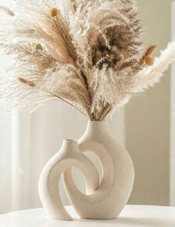 Set vaze decorative 2 bucati SHEIN, ecru