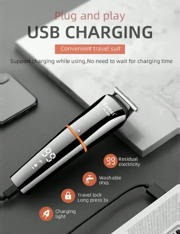 Masina de tuns Kemei, gri