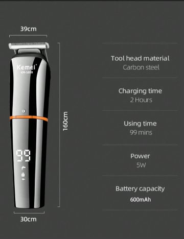 Masina de tuns Kemei, gri