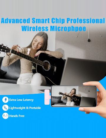 Microfon lavaliera wireless SHEIN, roz