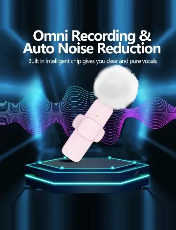 Microfon lavaliera wireless SHEIN, roz