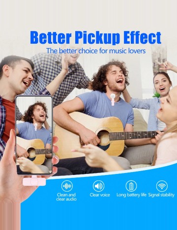 Microfon lavaliera wireless SHEIN, roz