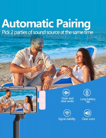 Microfon lavaliera wireless SHEIN, roz