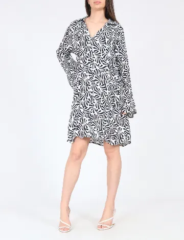 Rochie scurta River Island, negru/alb