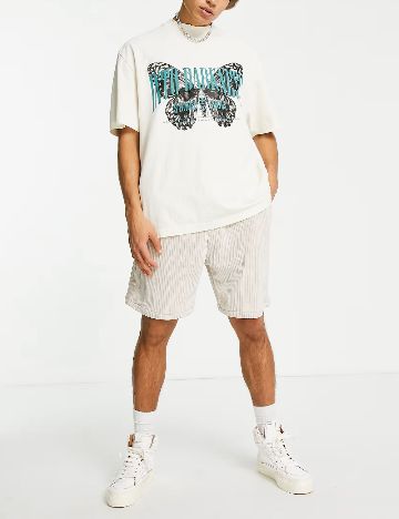 Tricou Oversize River Island, crem