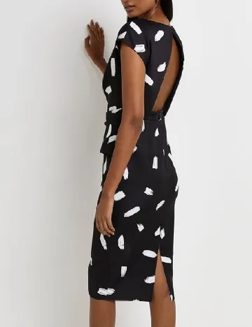 Rochie scurta River Island, negru/alb