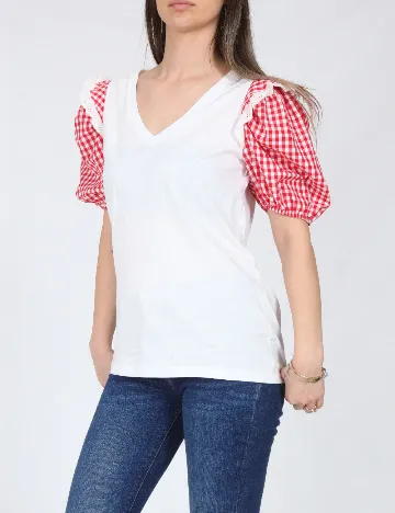 Bluza River Island, alb/rosu