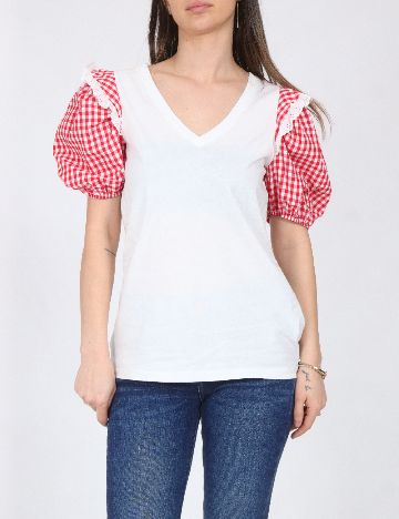 Bluza River Island, alb/rosu