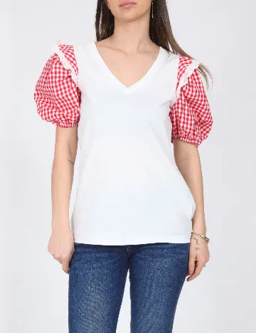 Bluza River Island, alb/rosu