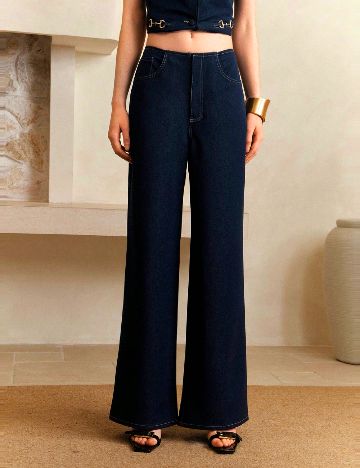Pantaloni SHEIN, bleumarin
