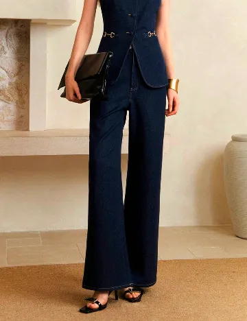 Pantaloni SHEIN, bleumarin