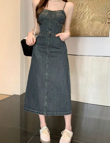 Rochie medie Dazy, albastru