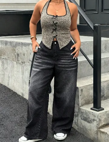 Blugi SHEIN CURVE, negru