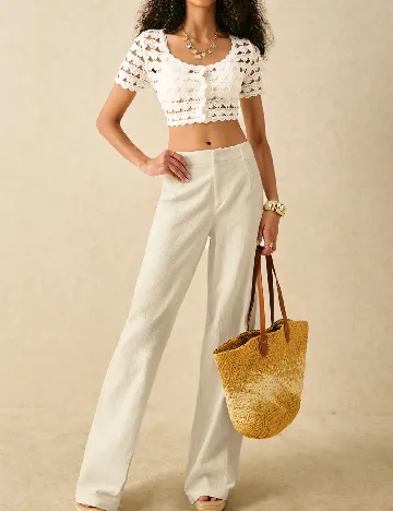 Pantaloni SHEIN, crem