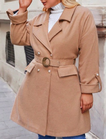 Palton SHEIN CURVE, maro