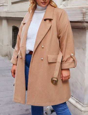 Palton SHEIN CURVE, maro