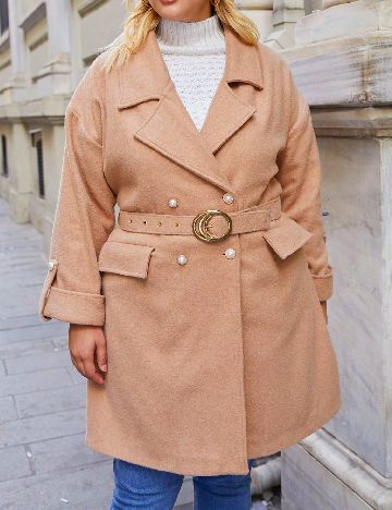 Palton SHEIN CURVE, maro