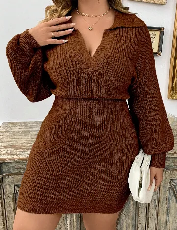 Rochie scurta SHEIN CURVE, maro