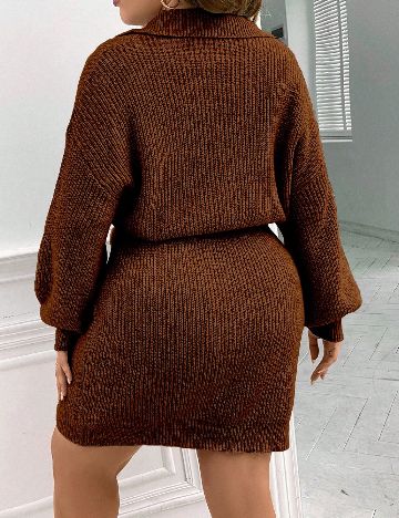 Rochie scurta SHEIN CURVE, maro