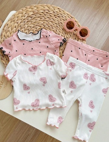 Set pijamale 2 perechi Shein Kids, mix culori