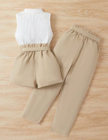 Compleu Shein Kids, alb/maro