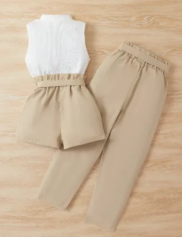 Compleu Shein Kids, alb/maro