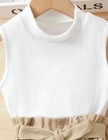 Compleu Shein Kids, alb/maro